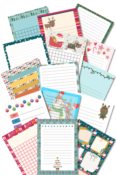 kids christmas notebook paper worksheets thank you letter paper