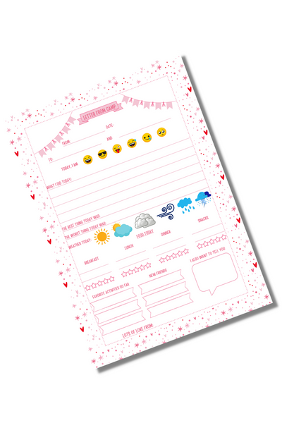 Pink Summer Camp Letter Template