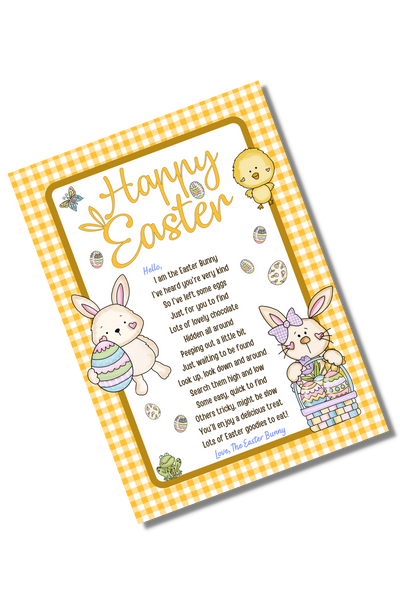 Yellow Easter Bunny Letter