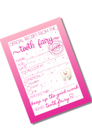 Pink Tooth Fairy Receipt