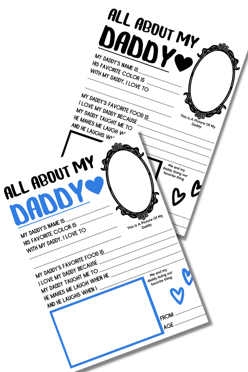 Printable All About My Daddy nonscreenactivitiesforkids