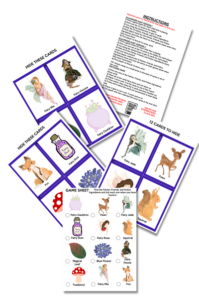 Fairy Scavenger Hunt Cards for Kids