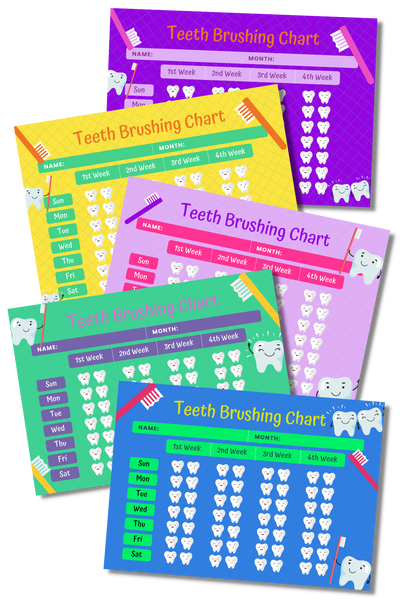 Tooth Brushing Tutorial Chart Teeth Brushing Charts – non-screen-activities-for-kids