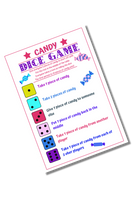 Kids candy dice game rules poster
