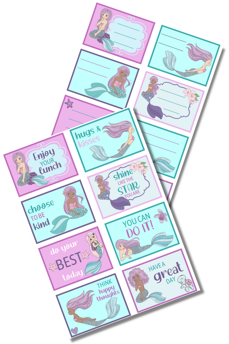 Mermaid Notes Mermaid Lunchbox Notes – non-screen-activities-for-kids