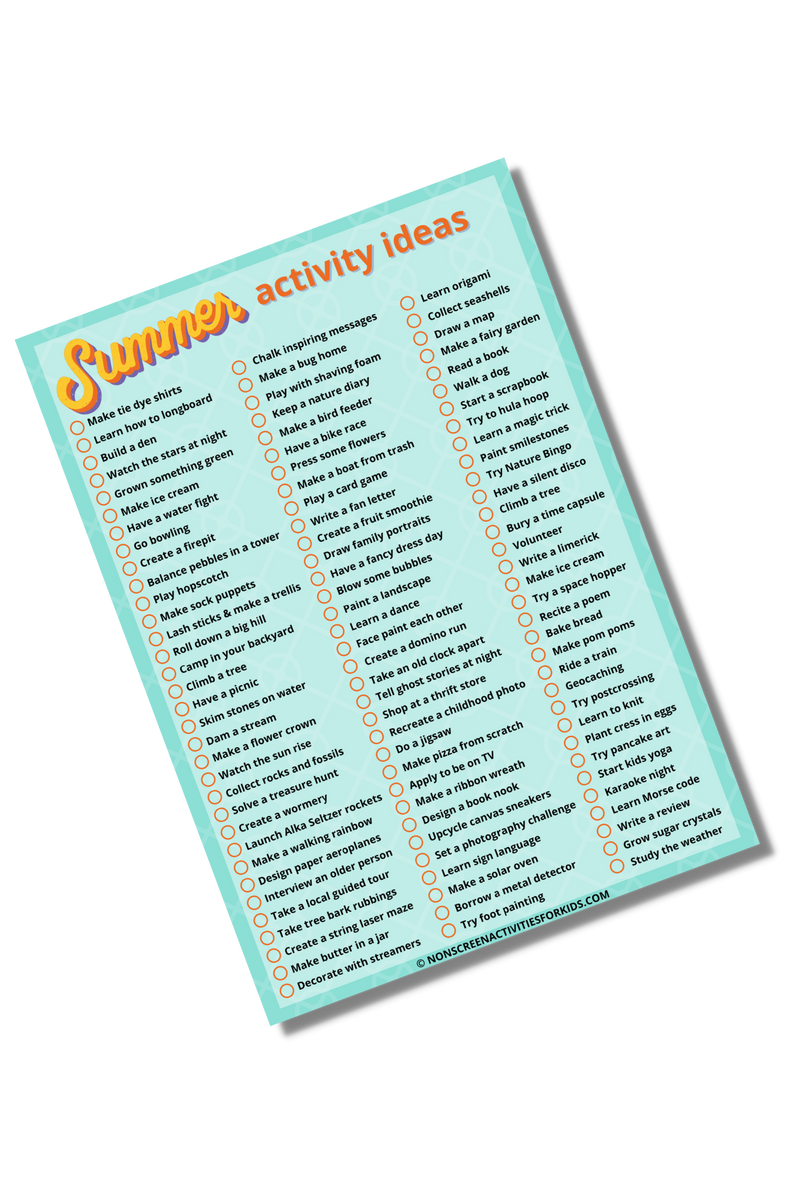 Summer Activities List – non-screen-activities-for-kids